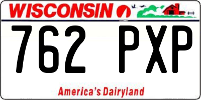 WI license plate 762PXP