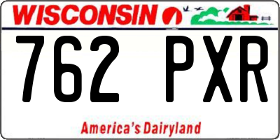 WI license plate 762PXR