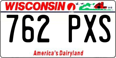 WI license plate 762PXS