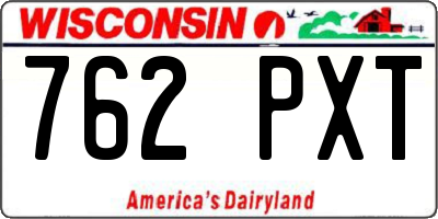 WI license plate 762PXT