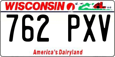WI license plate 762PXV
