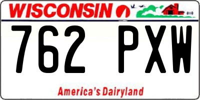 WI license plate 762PXW