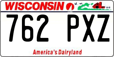 WI license plate 762PXZ