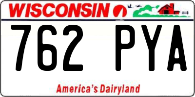 WI license plate 762PYA