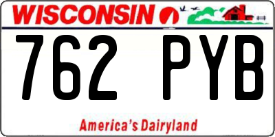 WI license plate 762PYB