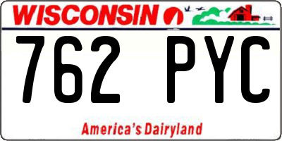 WI license plate 762PYC