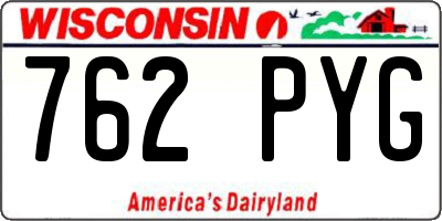 WI license plate 762PYG