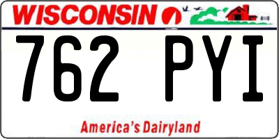 WI license plate 762PYI