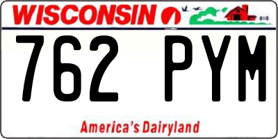 WI license plate 762PYM