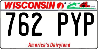 WI license plate 762PYP
