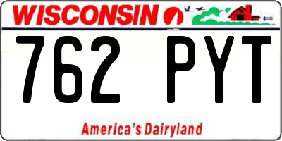 WI license plate 762PYT