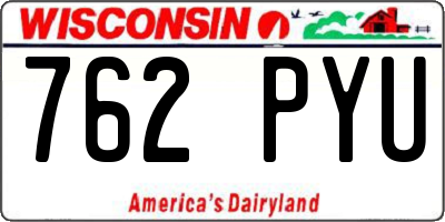 WI license plate 762PYU