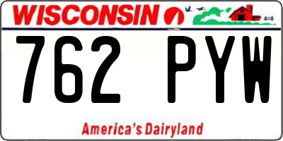 WI license plate 762PYW