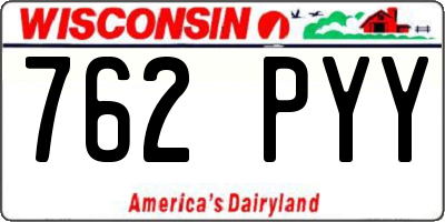 WI license plate 762PYY