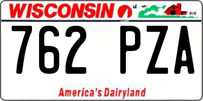 WI license plate 762PZA