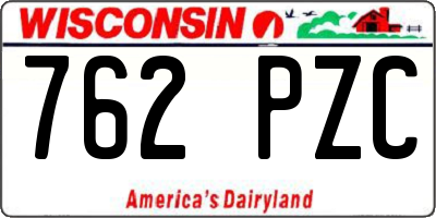 WI license plate 762PZC