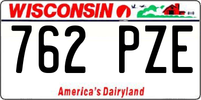 WI license plate 762PZE
