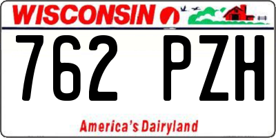 WI license plate 762PZH
