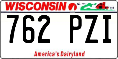 WI license plate 762PZI