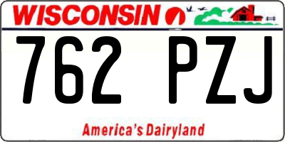 WI license plate 762PZJ