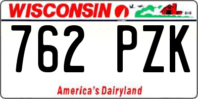 WI license plate 762PZK