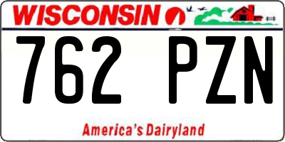 WI license plate 762PZN