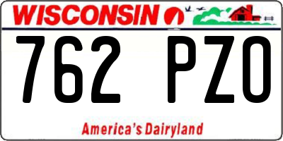 WI license plate 762PZO