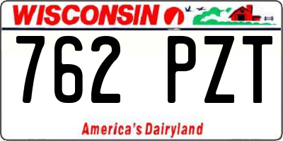 WI license plate 762PZT