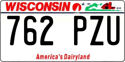 WI license plate 762PZU