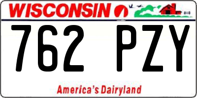 WI license plate 762PZY