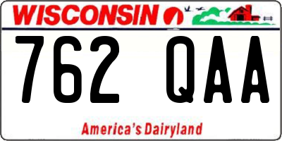 WI license plate 762QAA