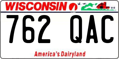 WI license plate 762QAC