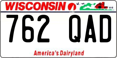 WI license plate 762QAD
