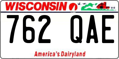 WI license plate 762QAE