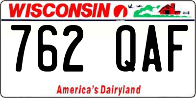WI license plate 762QAF