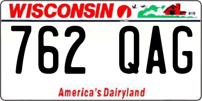 WI license plate 762QAG