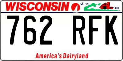 WI license plate 762RFK