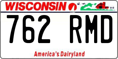 WI license plate 762RMD