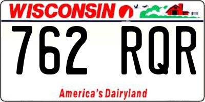 WI license plate 762RQR