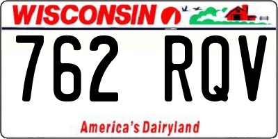 WI license plate 762RQV
