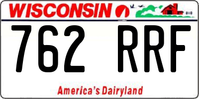 WI license plate 762RRF