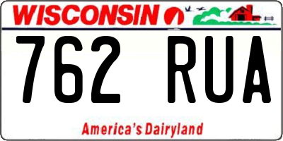 WI license plate 762RUA