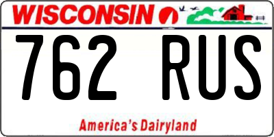 WI license plate 762RUS