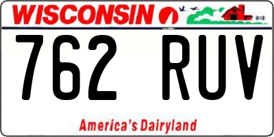 WI license plate 762RUV