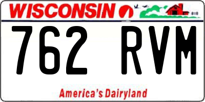WI license plate 762RVM