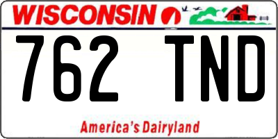 WI license plate 762TND