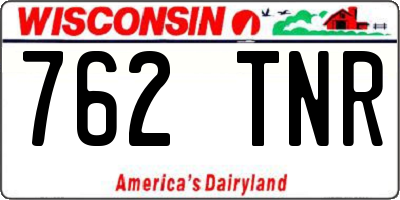 WI license plate 762TNR