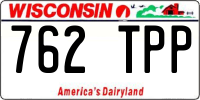 WI license plate 762TPP
