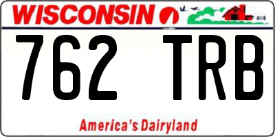WI license plate 762TRB