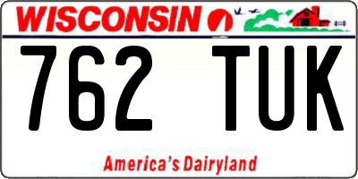 WI license plate 762TUK